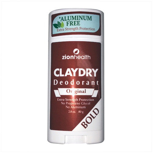 Zionhealth Clay Deodorant Original Extra Strength Protection, Bold, 2.5 oz